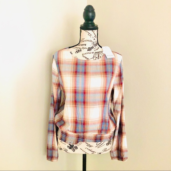 Wallflower Tops - Plaid Long Sleeve Blouse